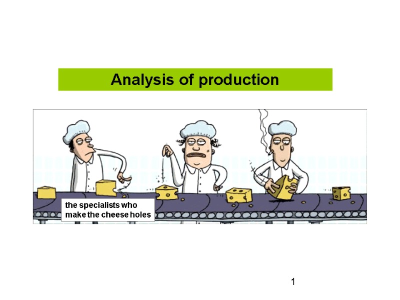 Analysis of production the specialists who make the cheese holes 1 Analysis of production the specialists who make the cheese holes 1